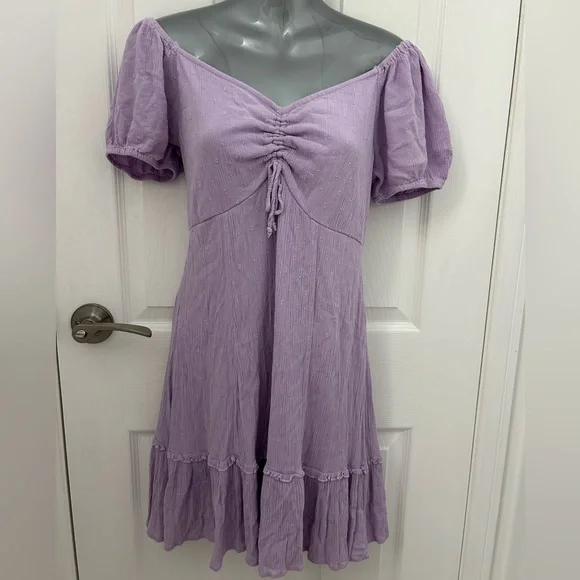 Lavender Off-Shoulder Sundress, Sz M - Picture 2 of 7
